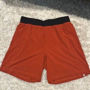 Lululemon Men's Orange Athletic Shorts 9”